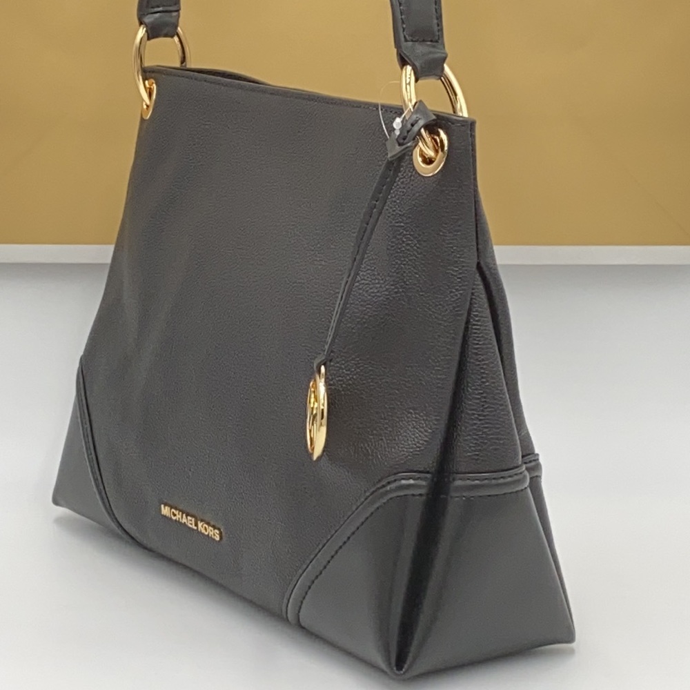 MICHAEL KORS BLACK NICOLE MD PEBBLE SHOULDER BAG - Picture 6 of 16